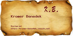 Kromer Benedek névjegykártya